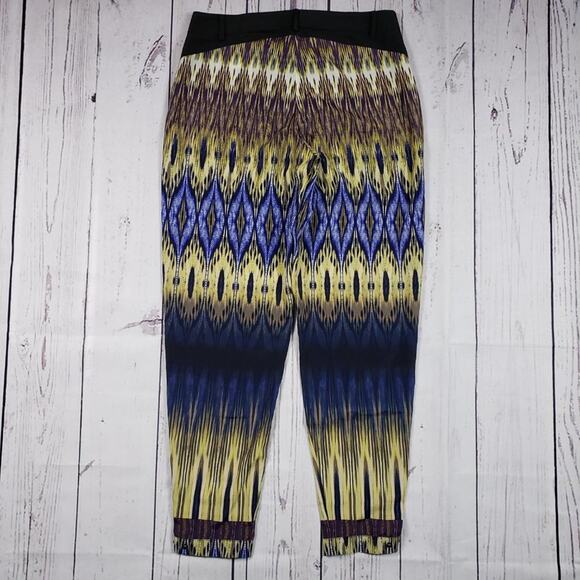Jaye.e. Multicolor Printed Sheer Button Ankle Pants Women's Size Small - Picture 8 of 12